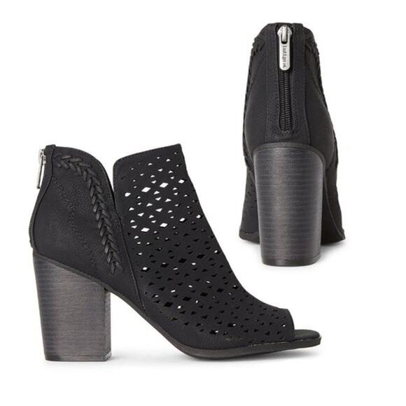 New INDIGO RD. Women's Perforated Faux Suede Peep Toe Ankle Booties - Picture 1 of 8
